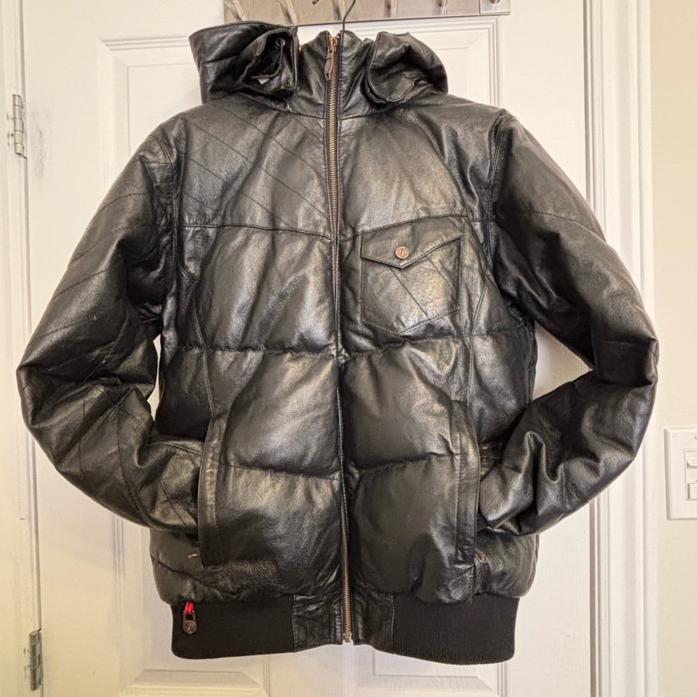 VOLCOM puffer leather jacket